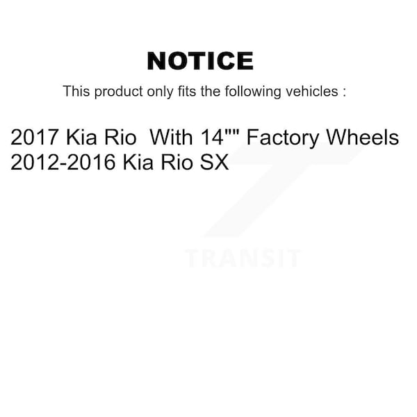 Front Rear Disc Brake Caliper Coated Rotors And Semi-Metallic Pad Kit 10Pc For Kia Rio